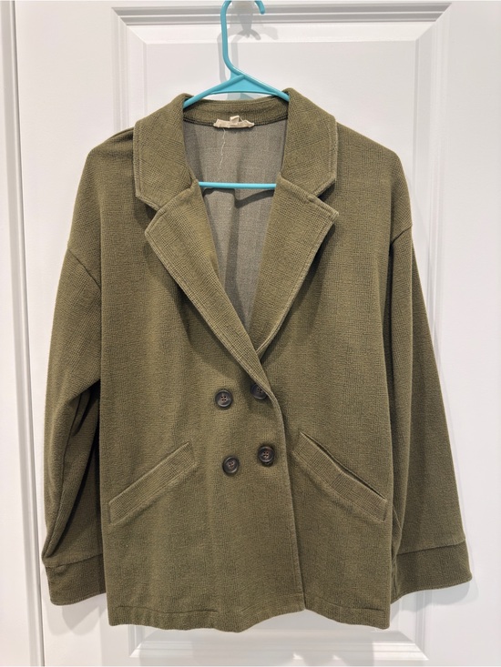 Madewell Jackets & Blazers - Madewell Olive Green Double-Breasted Blazer